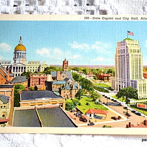 Carte postale vintage GEORGIE Atlanta State Capitol City Hall Buildings Carte postale souvenir Souvenirs Papier Ephemera PanchosPorch