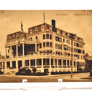 Carte postale vintage ASBURY PARK New Jersey Lafayette Hotel sépia souvenir carte postale souvenirs papier éphémères PanchosPorch