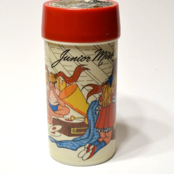 Vintage Junior Miss Thermos 1970s Old School Lunch Drink Thermos Aladdin Childhood Memory Nostalgia PanchosPorch