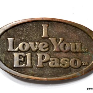 Vintage El Paso Belt Buckle: 1970s Adezy Brass Cowboy Accessory