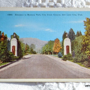 Vintage UTAH carte postale Memory Park Salt Lake City carte postale souvenir anciens combattants de la guerre mondiale souvenirs papier éphémères PanchosPorch