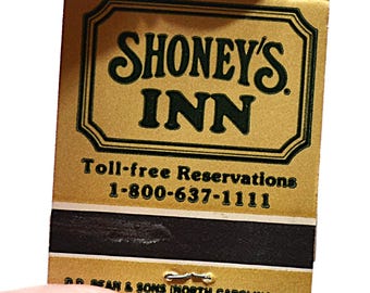 Vintage Shoneys Inn Matchbook Restaurant Hotel Motel Advertising Tobacciana Collectible PanchosPorch