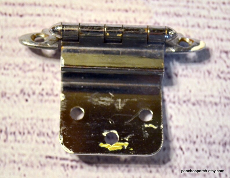Vintage Chrome Kitchen Hinge Set of 4 Offset Metal Etsy