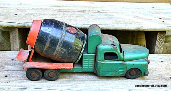 Vintage Structo Cement Mixer Truck 1950s Pressed Steel Toy