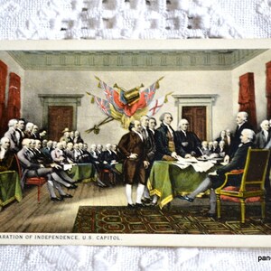 Carte postale vintage WASHINGTON DC Déclaration d'indépendance du Capitole des États-Unis Carte postale souvenir souvenirs Papier éphémère PanchosPorch