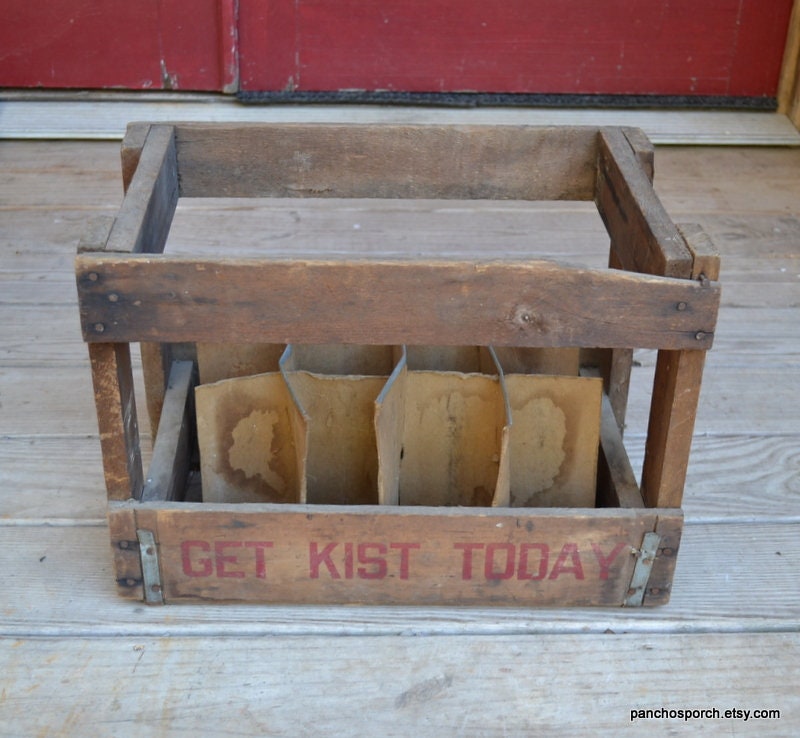 Vintage Kist Soda Crate: RARE Rustic Wooden Store Display
