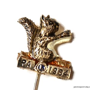 Vintage 1984 Lions Club Pin: Pennsylvania Squirrel Gold Tone