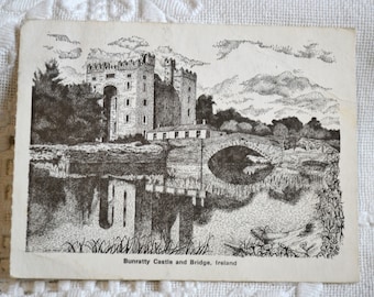 Vintage IRELAND Post Card Bunratty Castle Bridge Clare Irish Scene Postcard Memorabilia Souvenir Paper Ephemera PanchosPorch