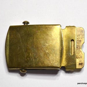 Vintage Solid Brass Military Belt Buckle - Mens Accessory