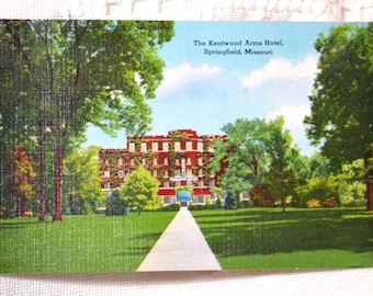 Vintage MISSOURI Postkarte Kentwood Arms Hotel Springfield Americana Souvenir Postkarte Tourismus Memorabilia Papier Ephemera PanchosPorch