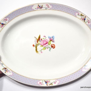 Vintage Johnson Bros Oval Platter: Birds, Floral Indian Tree
