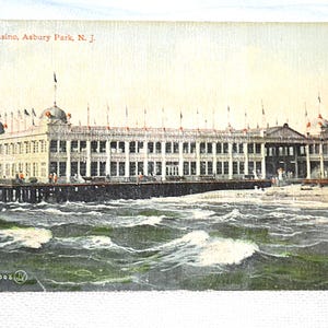 Vintage ASBURY PARK carte postale New Jersey Casino Boardwalk Beach Resort Americana carte postale souvenirs papier éphémères PanchosPorch