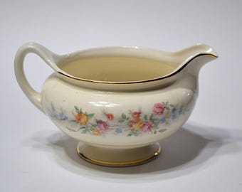 Homer Laughlin Ferndale Creamer Floral Eggshell Nautilus 1940's Vintage Dinnerware