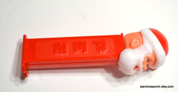 Vintage 1980 Santa Pez Dispenser: Open Eyes, Red & White Plastic