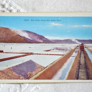 Carte postale vintage de l'UTAH, lits de sel, Great Salt Lake Americana, carte postale, souvenirs, papier publicitaire, éphémères, PanchosPorch