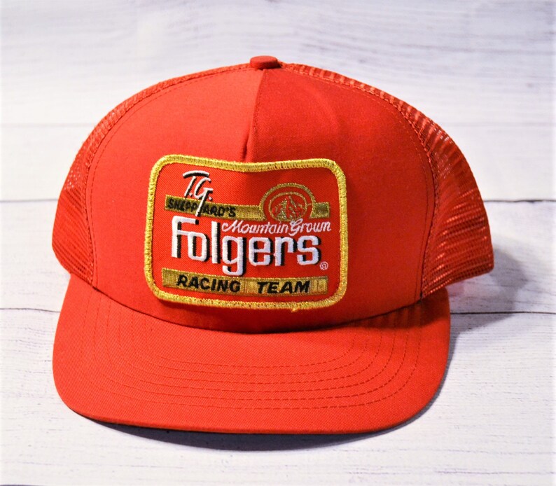 Vintage T G Sheppard Hat Folgers Coffee Racing Team NASCAR Etsy