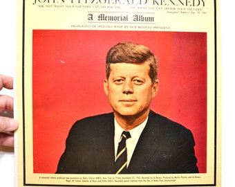 Vintage John F KENNEDY Record Album A Memorial Album Speeches Memorabilia Premier Records Vinyl LP Album Photo Movie Prop Panchosporch