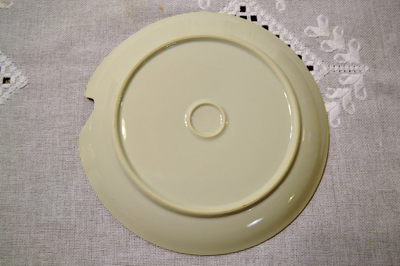 Vintage Snack Plate with Pink Rose Design Replacement Craft Supplies PanchosPorch