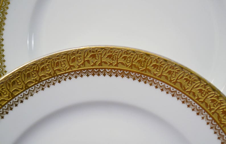 Vintage Limoges Gold Encrusted Bread Plate Set of 3 C Ahrenfeldt Backstamp France Collectible Dinnerware PanchosPorch