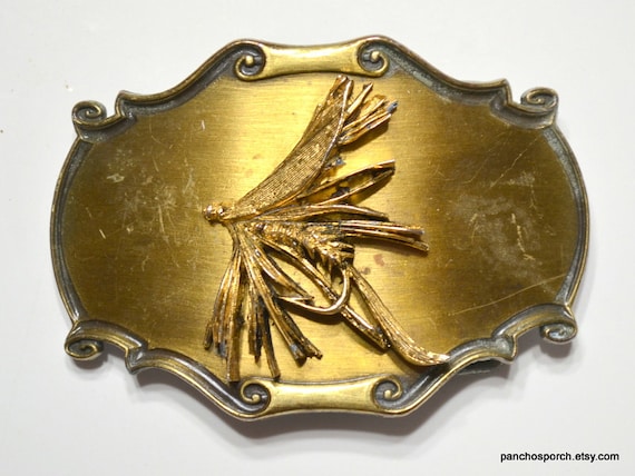 Vintage Fishing Lure Belt Buckle Fly Fishing Trou… - image 1