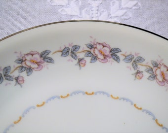 Vintage Mikasa Westwood Round Serving Platter Chop Plate Pink Blue Floral Platinum Rim Replacement 4425 Hira Japan Panchosporch