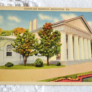 Vintage carte postale VIRGINIE Curtis Lee Mansion Arlington monument vacances carte postale souvenirs souvenirs papier éphémères PanchosPorch