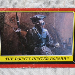 Carte à collectionner STAR WARS Le Retour du Jedi n° 25 Bounty Hunter Boushh Topps 1983 Film hollywoodien série 1 Souvenirs de science-fiction PanchosPorch