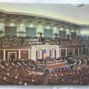 vintage WASHINGTON DC Carte postale John F Kennedy Sessions conjointes Congrès Inutilisé Carte postale Souvenirs Publicité Papier Ephemera PanchosPorch