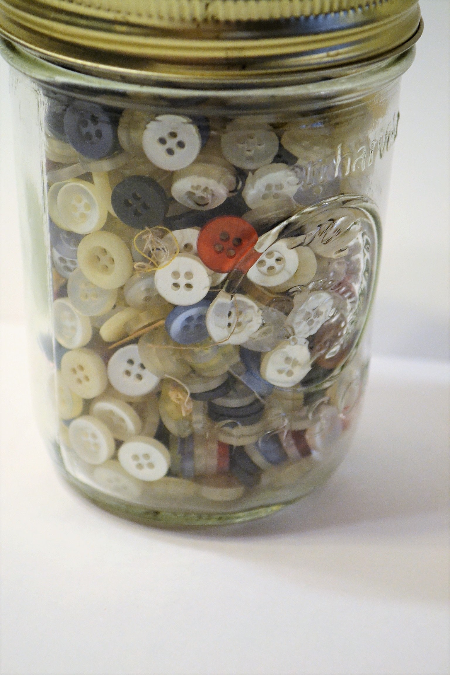 Vintage Button Collection: Ball Mason Jar, Rustic Sewing Decor - Etsy