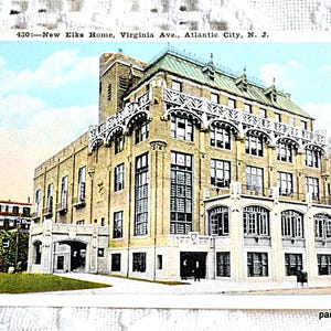 Carte postale vintage ATLANTIC CITY New Jersey New Elks Home Virginia Ave carte postale souvenir souvenirs papier éphémères PanchosPorch