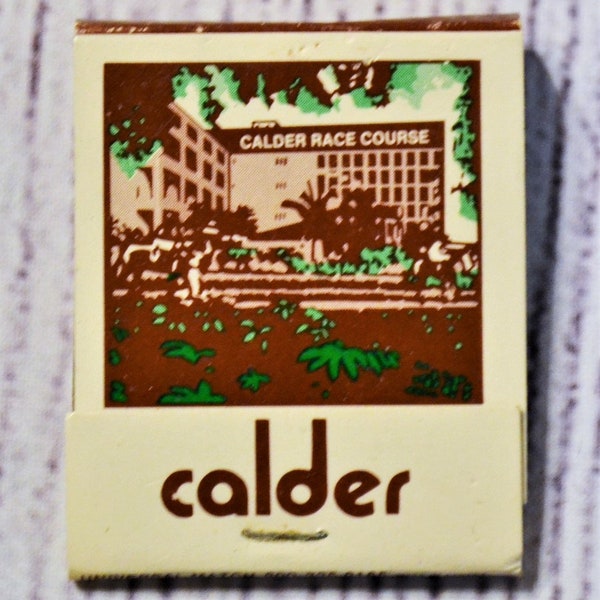 Vintage Calder Race Course Matchbook Horse Racing Florida Stallion Stakes Advertising Brown Green Tobacciana Scrapbooking PanchosPorch