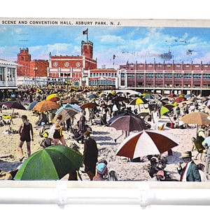 Carte postale vintage ASBURY PARK New Jersey Beach Scene Convention Hall 1936 Carte postale souvenir souvenirs papier éphémères PanchosPorch