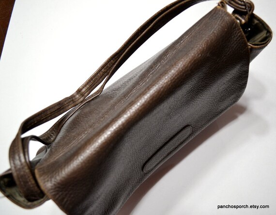 Vintage Leather Pilots Bag Worn Weathered Brown L… - image 6