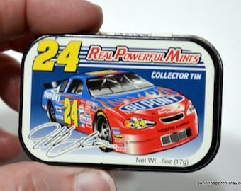 Vintage Jeff GORDON No 24 Peppermint Tin Race Car Mints Small Pocket Size Candy Box NASCAR Memorabilia 2002 JP Motorsports PanchosPorch