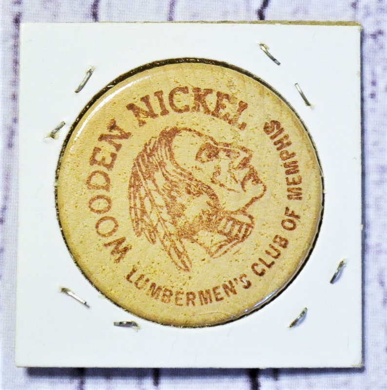 Vintage Wooden Nickel Hardwood Capitol Memphis Tennessee Souvenir Wood Token Coin Advertising Memorabilia PanchosPorch