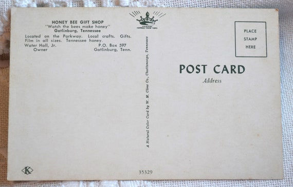 Vintage GATLINBURG TENNESSEE Postcard Honey Bee Gift Shop Souvenir Unused  Post Card Memorabilia Advertising Paper Ephemera Panchosporch - Etsy Israel
