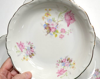 Vintage Hertel Jacob Floral Soup Bowls (Set of 4) - Bavaria Germany