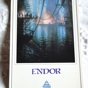 vintage DISNEY MGM Studios Carte Postale Endor Star Tours Ewok Moon Endor Carte Postale Americana Memorabilia Publicité Papier Ephemera PanchosPorch