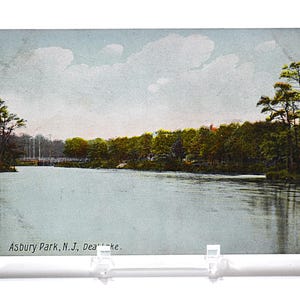 Carte postale vintage ASBURY PARK New Jersey Deal Lake Landscape 1907 Carte postale souvenir Souvenirs souvenirs Papier Ephemera PanchosPorch