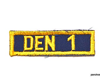 Vintage Cub Scout Patch: Den 1 Embroidered Uniform Badge
