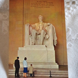 Vintage WASHINGTON DC carte postale Lincoln Memorial souvenir carte postale souvenirs tourisme papier éphémères PanchosPorch