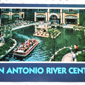 vintage TEXAS carte postale San Antonio River Center Riverwalk Road Trip inutilisé carte postale souvenirs papier publicitaire éphémères PanchosPorch