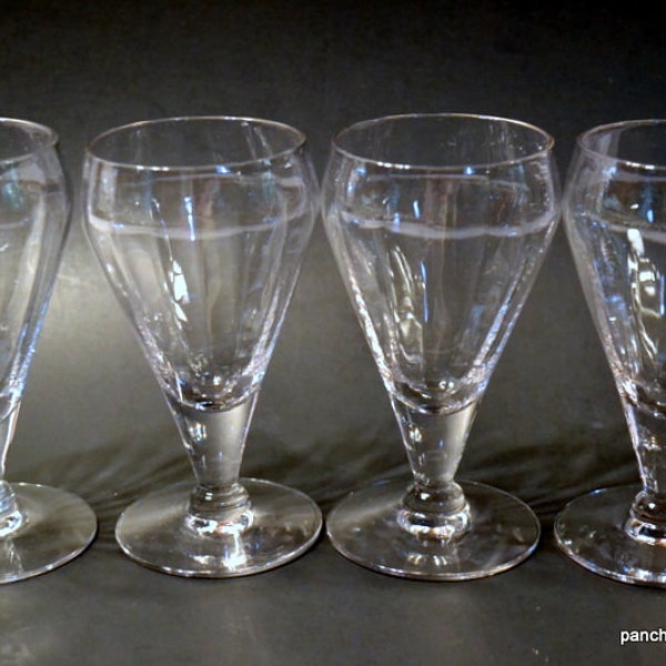 Vintage Optic Cocktail Glass Set of 4 Vertical Lines Sweet Wine Glass Cordial Formal Stemware Barware Glassware PanchosPorch