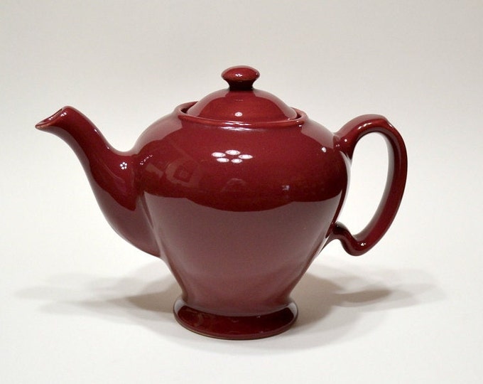 Vintage Mccormick Teapot Burgundy Maroon Ceramic 4 Cup Tea Pot