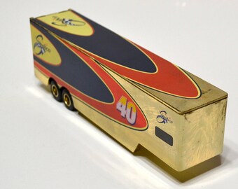 Vintage Sabco Racing Gold Transporter Trailer Car NO CAB Die Cast