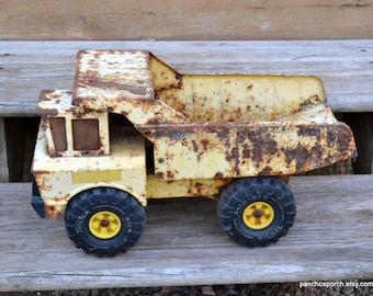 Vintage Tonka Dump Truck XMB 975 Mighty Diesel Rusrty Pressed Steel Construction Vehicle Collectible Toy Man Cave Decor PanchosPorch