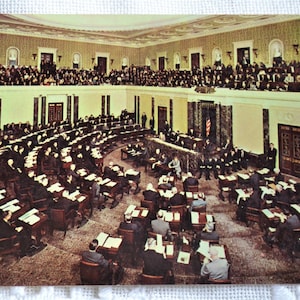 Vintage WASHINGTON DC carte postale United States Sénat Photo 1963 carte postale inutilisée souvenirs publicité papier éphémères PanchosPorch