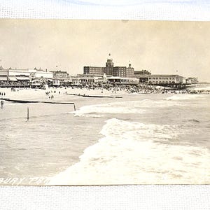 Vintage ASBURY PARK carte postale New Jersey Shore scène plage Boardwalk Americana carte postale souvenirs papier éphémères PanchosPorch