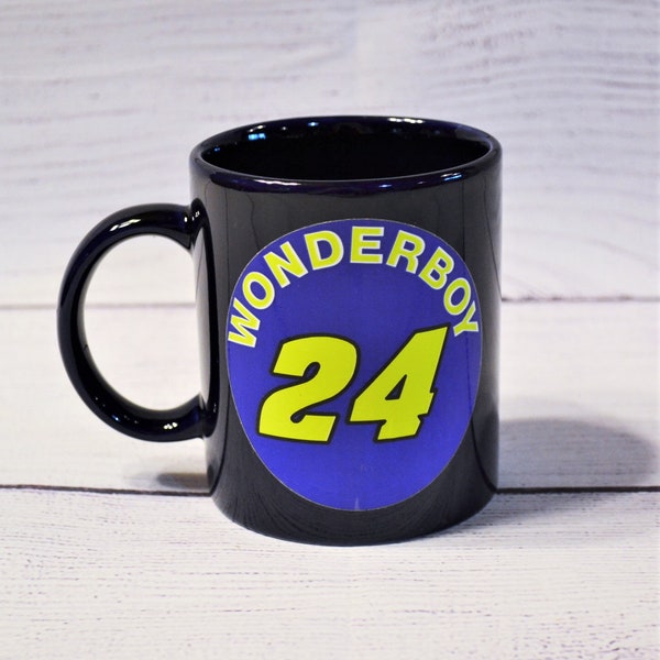 Vintage Wonderboy 24 Coffee Mug Dark Cobalt Blue Ceramic Cup Gag Gift PanchosPorch