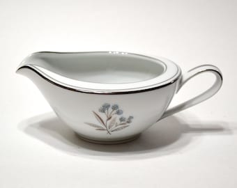Vintage NORITAKE BESSIE Creamer - 5788 Blue Flowers Platinum Trim MCM Japan